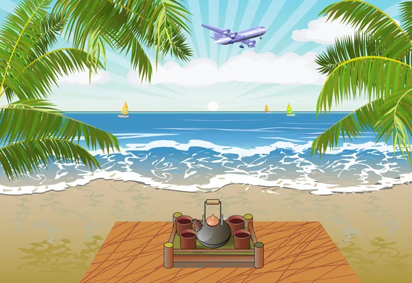 Vacances d'été et design de voyage — Image vectorielle