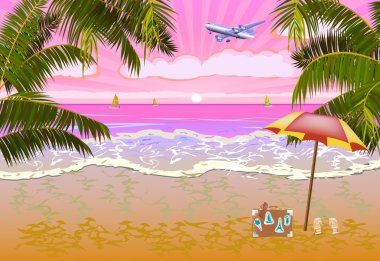 Summer vacation and travel design clipart