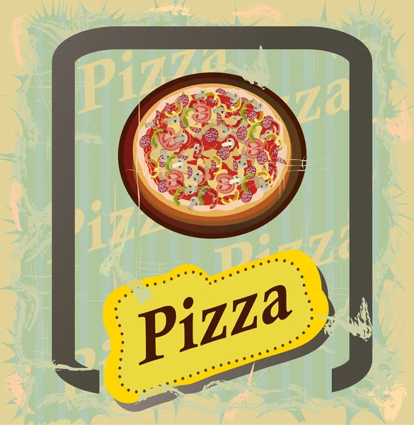 Pizza, vektor illustration, menyn — Stock vektor