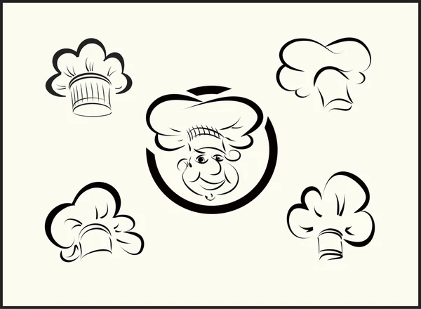 Vector icons chefs and hubcaps — Stock Vector