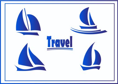 Vektör Set sembolleri yat, gemiler