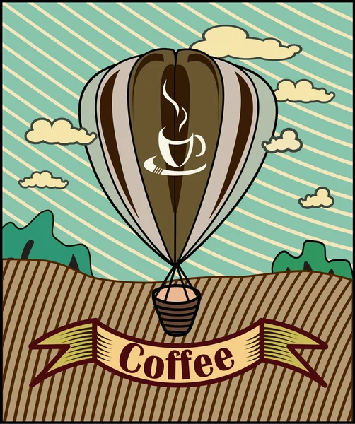 Retro banner met een kopje koffie — Stockvector