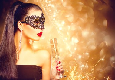 woman with glass of champagne clipart