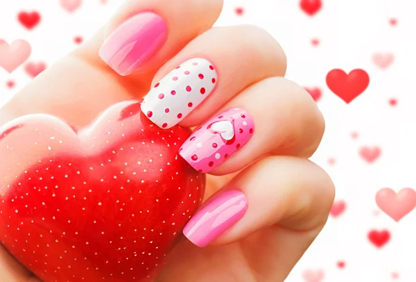 Valentines Day vakantie manicure — Stockfoto