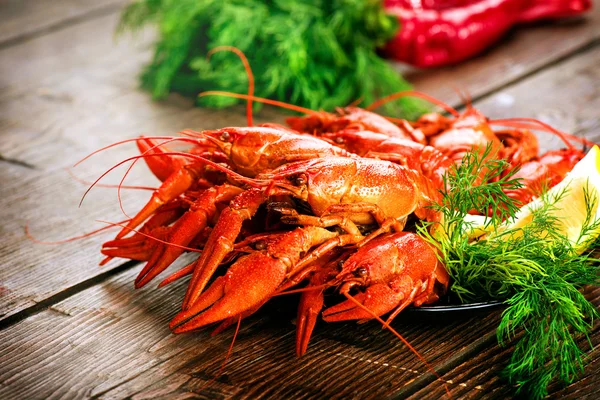 Red boiled crayfish — Stock Photo, Image