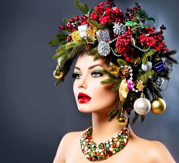 Weihnachten Winter Frau. — Stockfoto