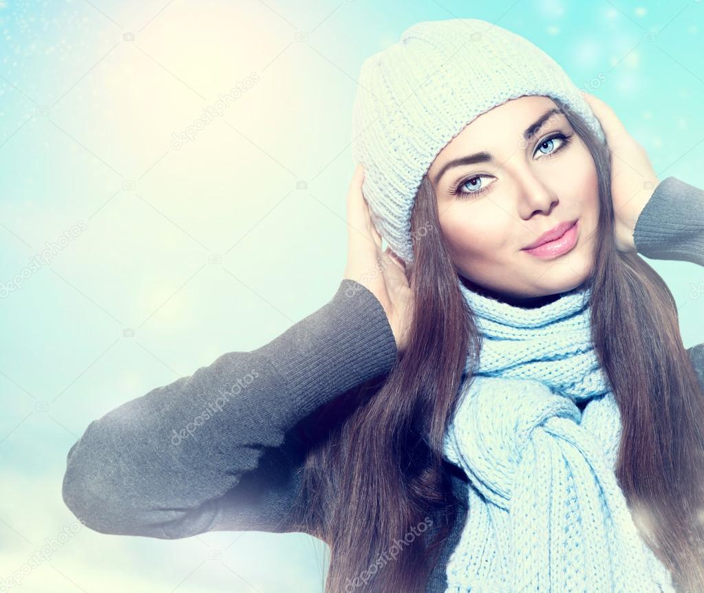 Girl wearing hat and scarf