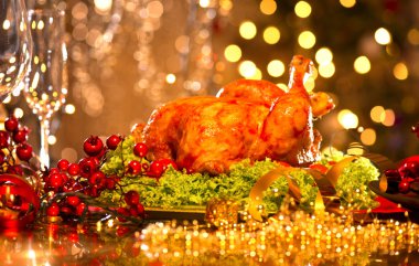 Noel yemeği kavrulmuş Türkiye ile