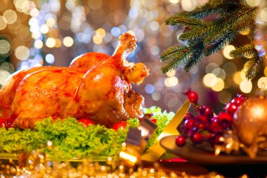 Noel yemeği kavrulmuş Türkiye ile