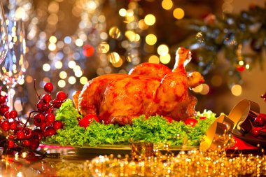 Noel yemeği kavrulmuş Türkiye ile