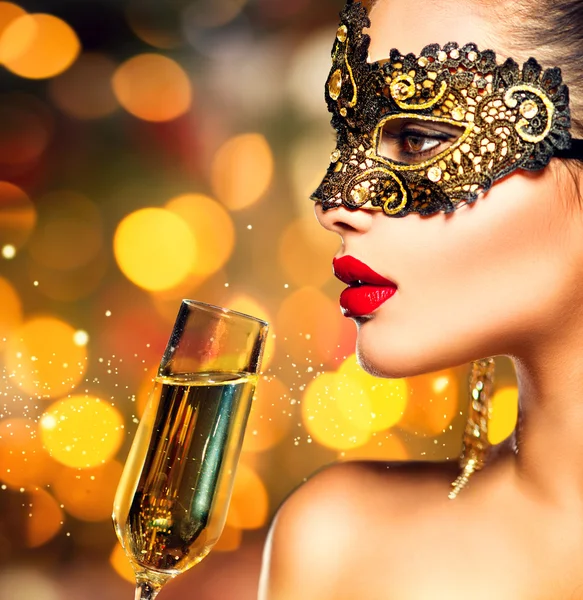 Woman with glass of champagne — Stock Photo, Image