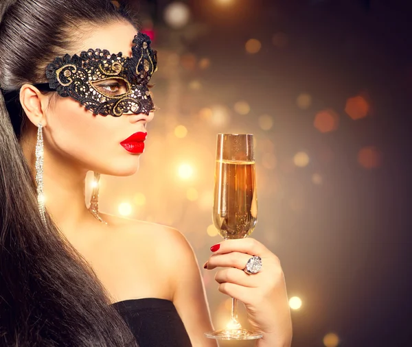 Woman with glass of champagne — Stock Photo, Image