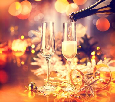 Noel süslenmiş tatil tablo.