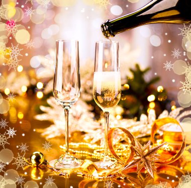 Noel süslenmiş tatil tablo.