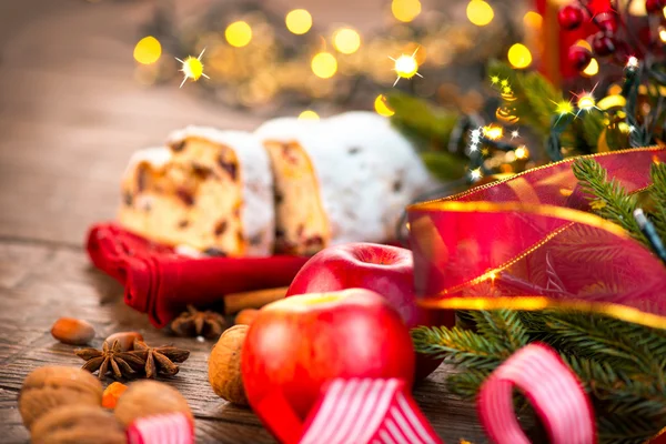 Sladké vánoční Stollen — Stock fotografie