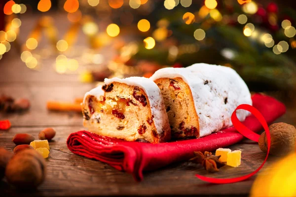 Christmas sweet Stollen — Stock Photo, Image