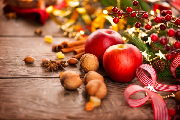 Natal configuração de mesa de férias — Fotografia de Stock