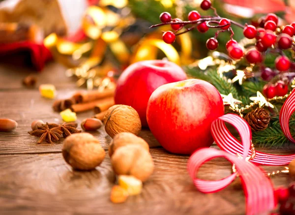 Natal configuração de mesa de férias — Fotografia de Stock