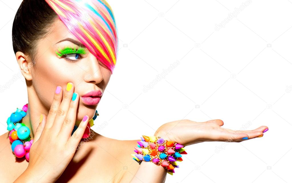 Woman  with Colorful Makeup