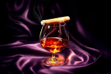 Cognac and cigar. clipart