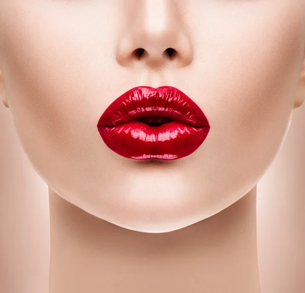 Labios rojos sexy. — Foto de Stock