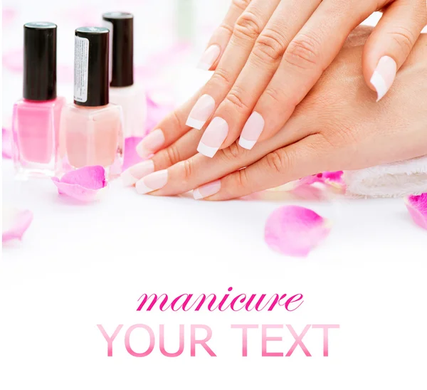 Spa manicure i ręce. — Zdjęcie stockowe