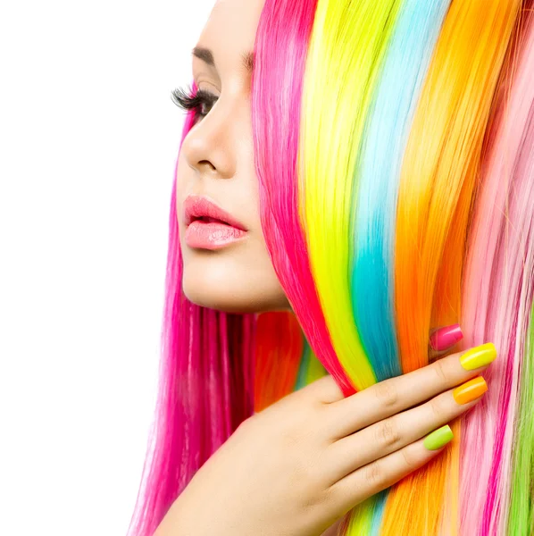 Renkli makyajlı kız — Stok fotoğraf