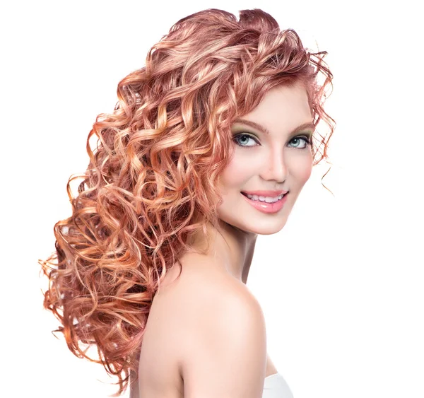 Mujer con el pelo rizado rojo —  Fotos de Stock