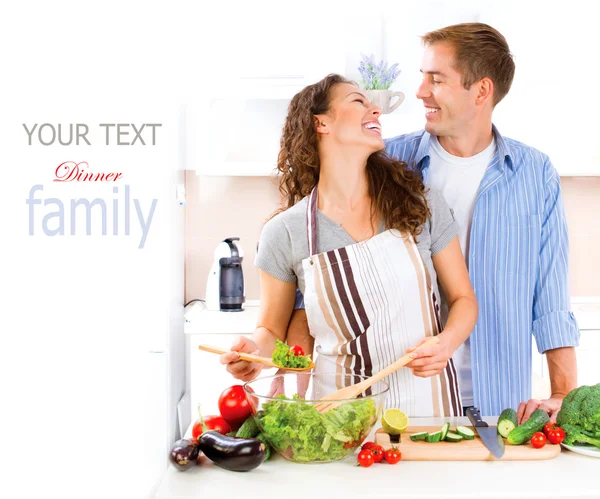 Couple Cooking Together — Stock Photo, Image