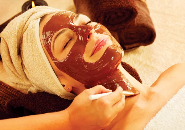 Woman with chocolate mask Stock Picture