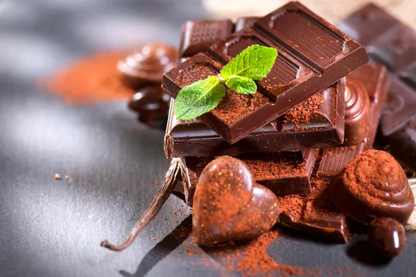 Assortment of fine chocolates — Stock Photo, Image