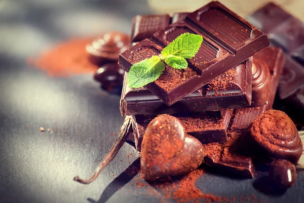 Assortment of fine chocolates — Stock Photo, Image