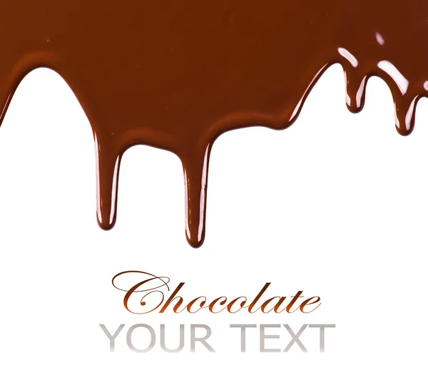 Liquid chocolate border — Stock Photo, Image