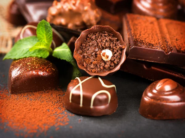 Assortimento di cioccolatini praline . — Foto Stock