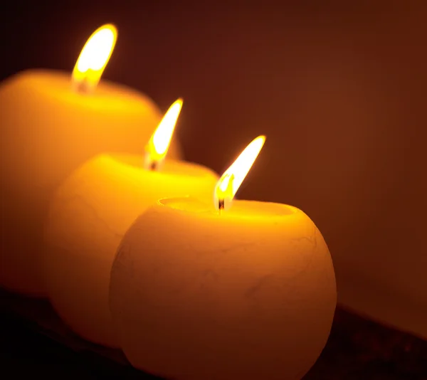 Candles light background. Stock Photo