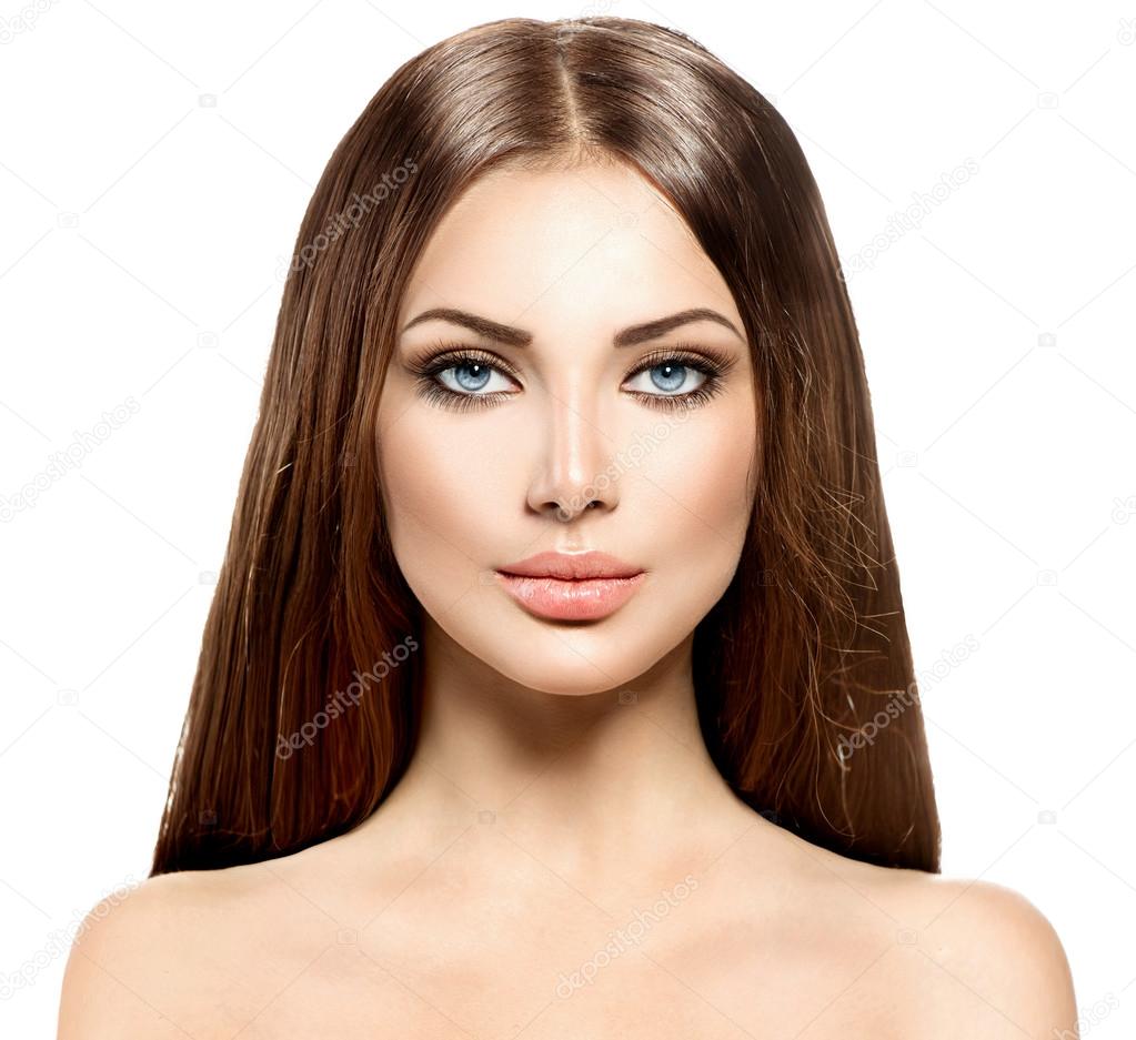 Beauty woman with  brown hair