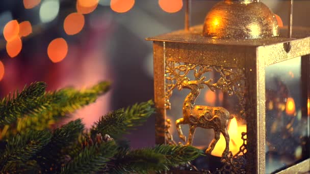 Kerst en Nieuwjaar decoraties. — Stockvideo