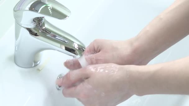 Woman Washing Hands. — Stock Video