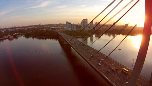 Ponte di Mosca sul fiume Dnieper — Video Stock