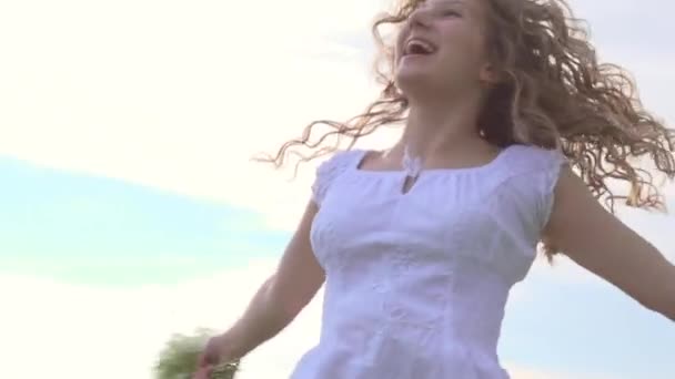 Young woman having fun outdoor — Stock Video