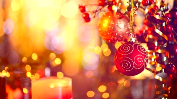 Natale e decorazione di nuovo anno. — Video Stock