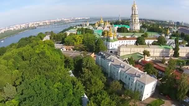 Vista aérea de Kiev Pechersk Lavra — Vídeos de Stock