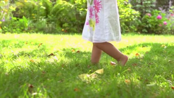 Mädchen macht erste Schritte — Stockvideo