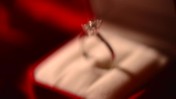 Ring van de diamant. Aftelkalender voor Valentijnsdag Gift — Stockvideo