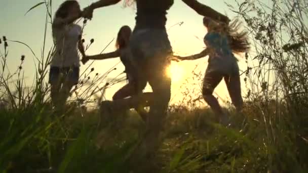 Grupo de amigos adolescentes felices divirtiéndose al aire libre — Vídeos de Stock