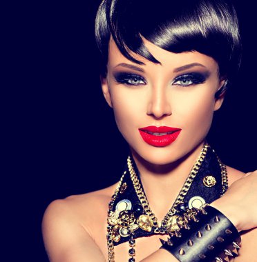 Güzellik punk moda model kız.