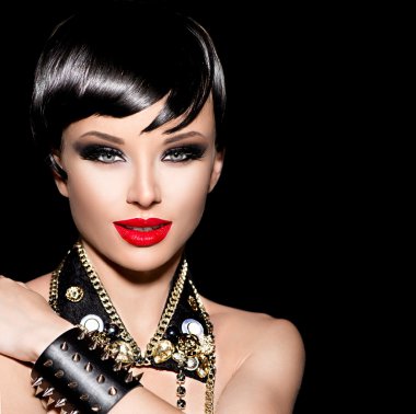 Güzellik punk moda model kız.