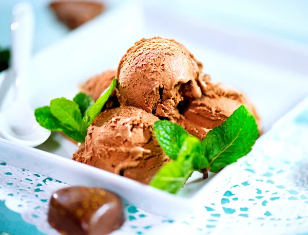 Helado de chocolate marrón — Foto de Stock