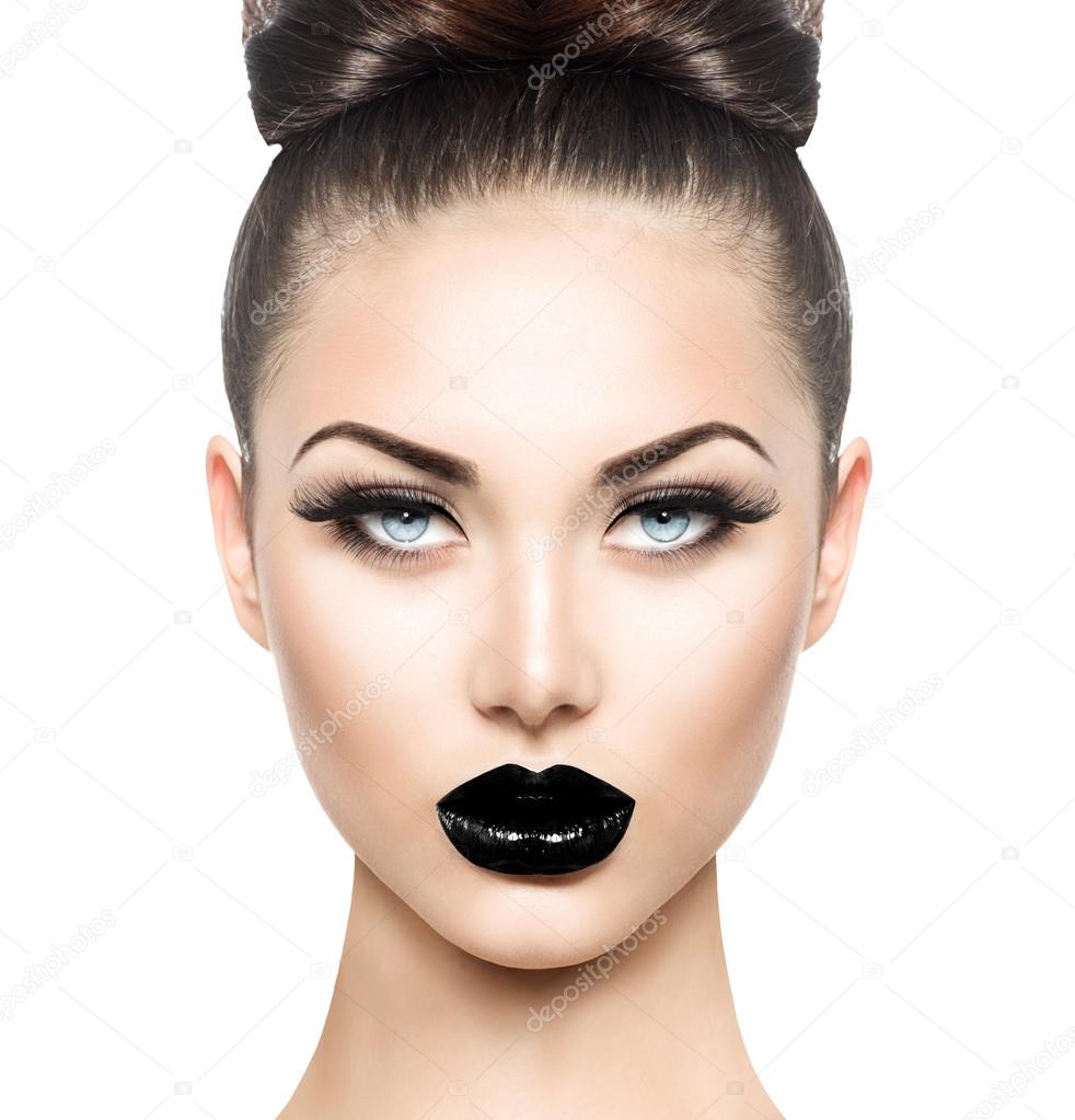 model girl with black make up