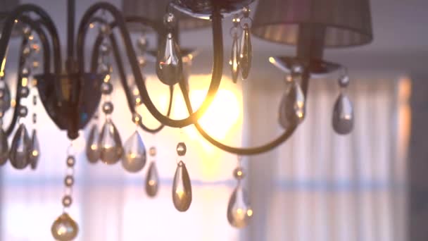 Crystal classic chandelier — Stock Video